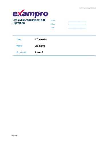 Chemistry Unit 10 - Using Resources