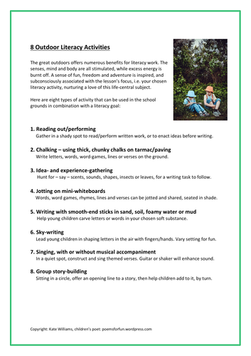 8 Outdoor Literacy Activities