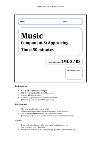 gcse-music-end-of-term-listening-practice-paper-1-summer-2019