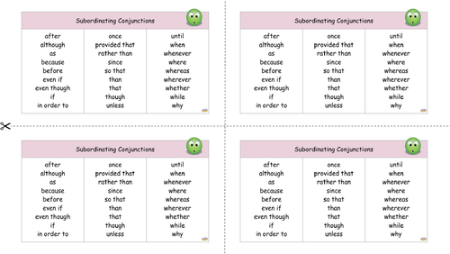 Coordinating and Subordinating Conjunctions KS2 – Model Sentences