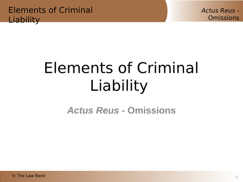 Elements of Criminal Liability