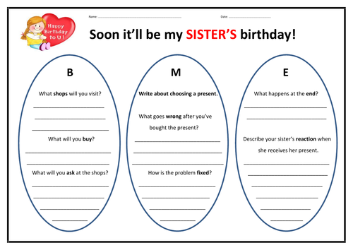 BIG WRITE - My Sister's Birthday!