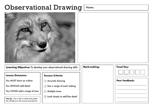 art lesson worksheet set of 5 ks3 ks4 teaching resources