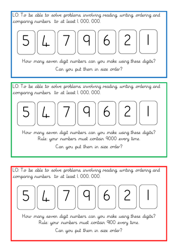 Differentiated place value reasoning