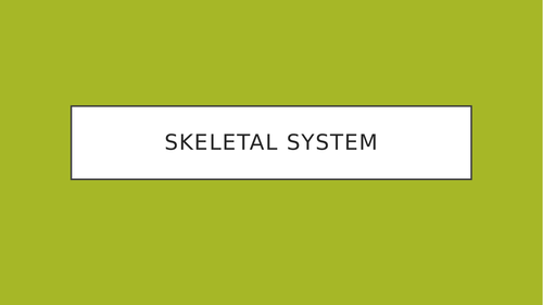 GCSE PE Skeletal System