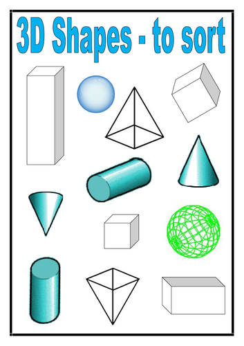 3D Shapes - To Sort