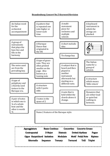 Bach Brandenburg 5 Keyword Recap