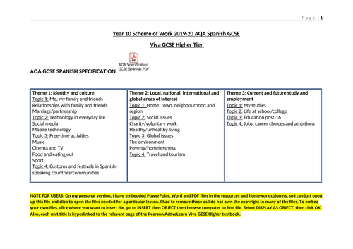 viva-gcse-year-1-scheme-of-work-teaching-resources