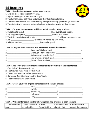 £1 lessons #5 Brackets