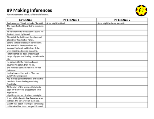 £1 lessons #9 Inferences