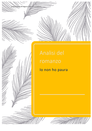 NEW A-LEVEL ITALIAN  LITERATURE NOVEL ANALYSIS IO NON HO PAURA