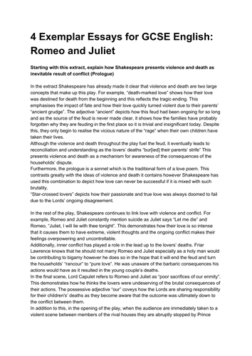 help on romeo and juliet essay