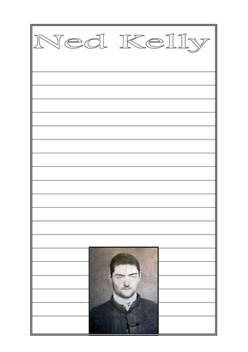 Ned Kelly Writing Paper
