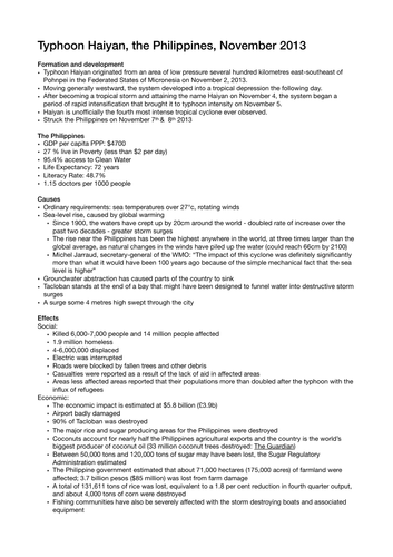 typhoon haiyan case study worksheet