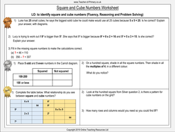 Square and Cube Numbers - Year 6 | Teaching Resources
