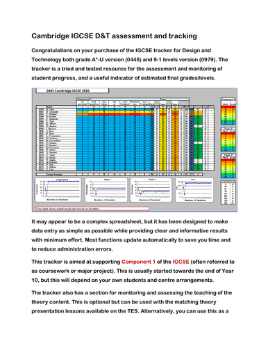 iGCSE Coursework Tracking