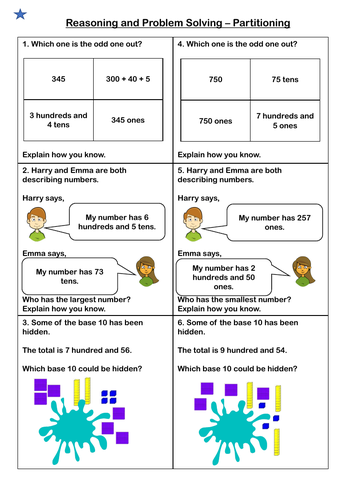 White Rose Maths - Year 4 - Place Value - Partitioning (Problem Solving