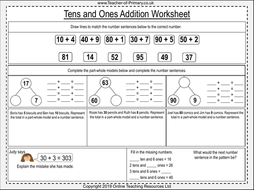 Tens and Ones Addition - Year 2 | Teaching Resources