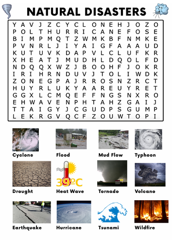 Natural Disasters Word Search | Teaching Resources