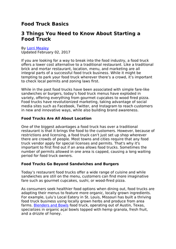 research paper on food trucks