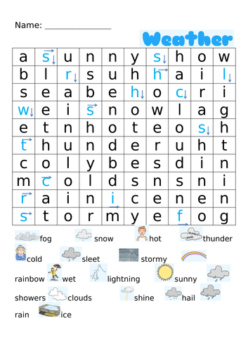 Weather Wordsearch - Differentiated | Teaching Resources