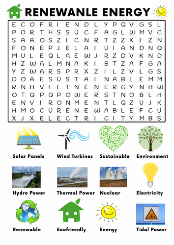 Renewable Energy Word Search