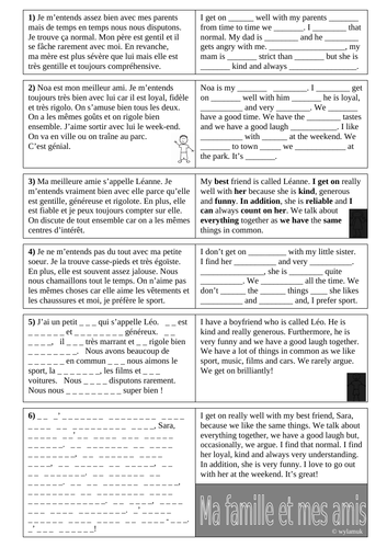 GCSE French - Relationships with family and friends : Ma famille et mes amis (part 1)