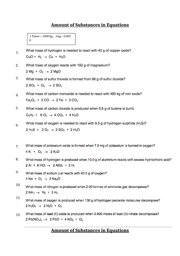 Gcse Chemistry Moles And Equations Higher Tier Teaching Resources 0534