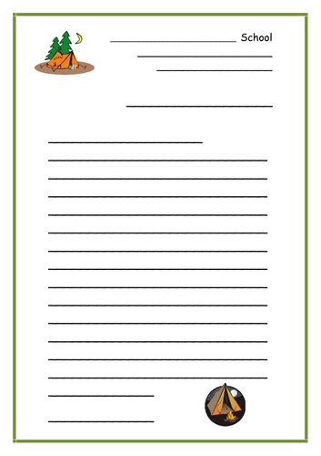 Letter Template - Campsite Theme