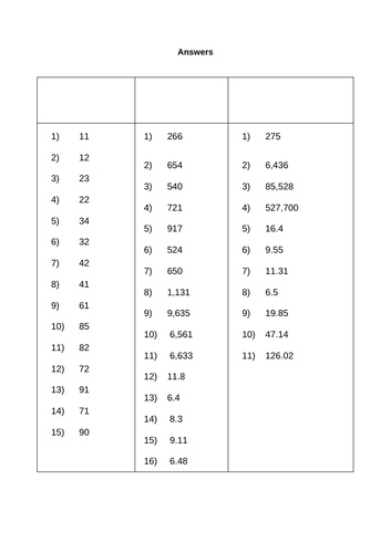 year 5 column addition worksheets differentiated and other resources