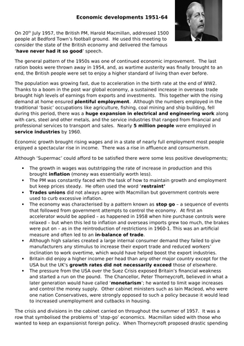 AQA 7042 2S Britain - Economic issues 1951-64