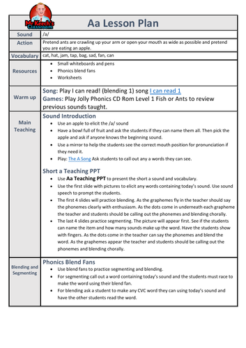 phonics worksheets lesson plan flashcards jolly phonics a lesson