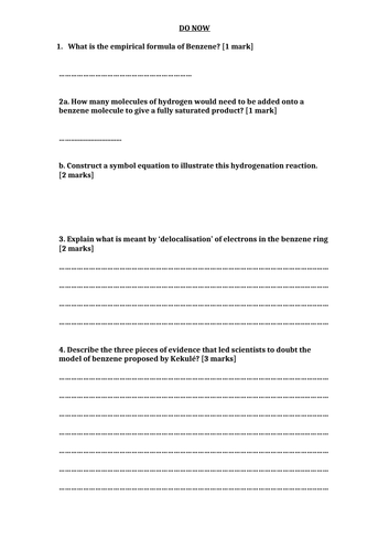 Naming Aromatic Compounds (Aromatic Chemistry) | Teaching Resources