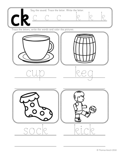 phonics worksheets lesson plan flashcards jolly phonics c k ck lesson pack teaching resources