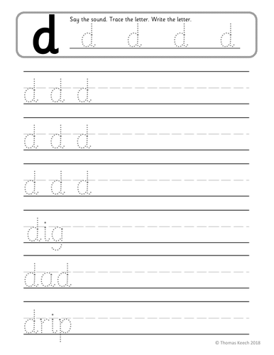 Phonics Worksheets, Lesson Plan, Flashcards - Jolly Phonics D Lesson ...