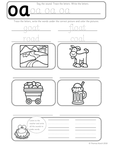 phonics worksheets lesson plan flashcards jolly phonics letter oa lesson pack teaching resources