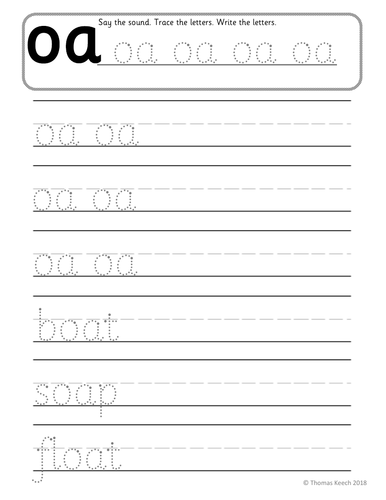 Phonics Worksheets, Lesson Plan, Flashcards - Jolly Phonics Letter oa