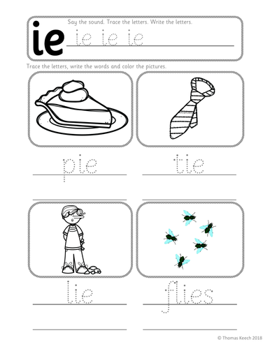 phonics worksheets lesson plan flashcards jolly phonics letter ie lesson pack teaching resources