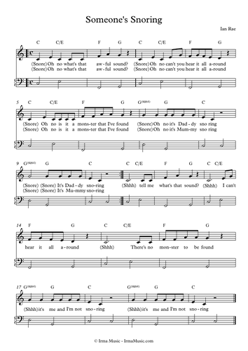 Someone's Snoring - Preschool Song, Video & Sheet Music | Teaching ...