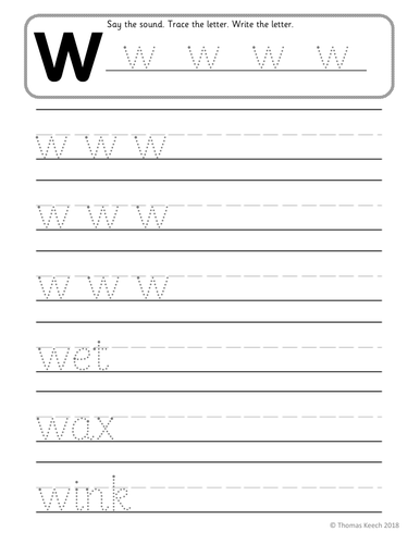 Phonics Worksheets, Lesson Plan, Flashcards - Jolly Phonics Letter W ...