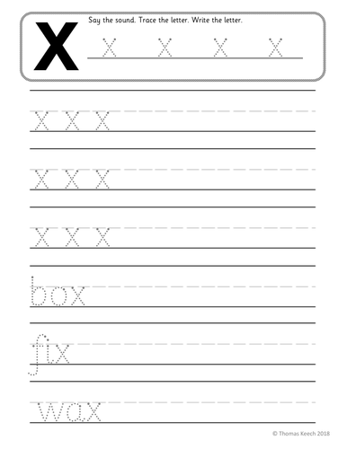 phonics worksheets lesson plan flashcards jolly phonics letter x