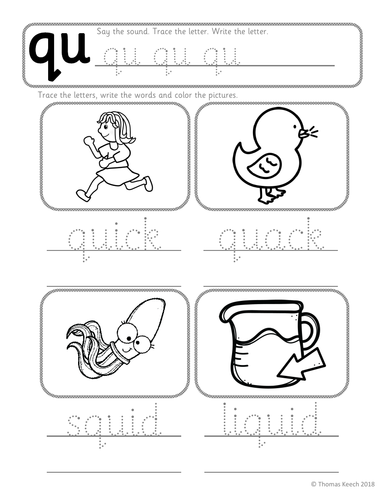 phonics worksheets lesson plan flashcards jolly phonics letter q lesson pack teaching resources