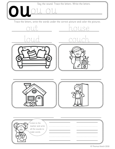 phonics worksheets lesson plan flashcards jolly phonics letter ou lesson pack teaching resources