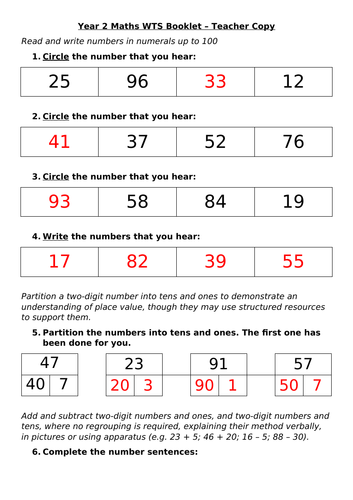 Yr2 Working Towards Assessment TAF | Teaching Resources