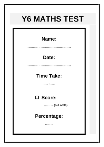 Year 6 Mathematics Test