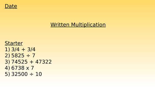 Written Multiplication | Teaching Resources