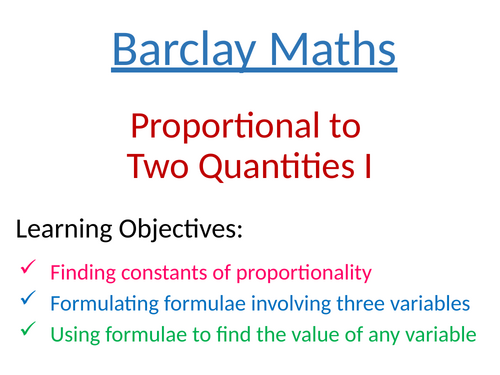 Combined Proportional Relationships I