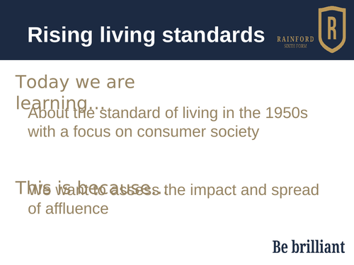 AQA 7042 2S Britain - rising standards of living in the 1950s/60s