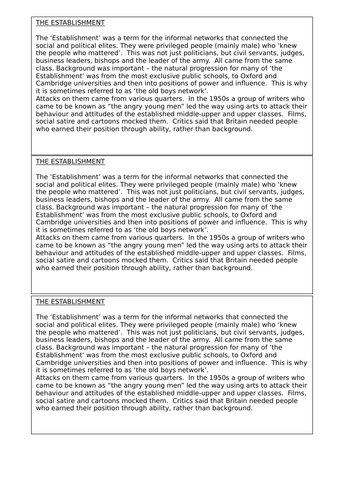 AQA 7042 2S Britain - the impact of the establishment