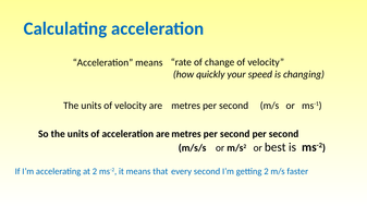 Calculating acceleration | Teaching Resources